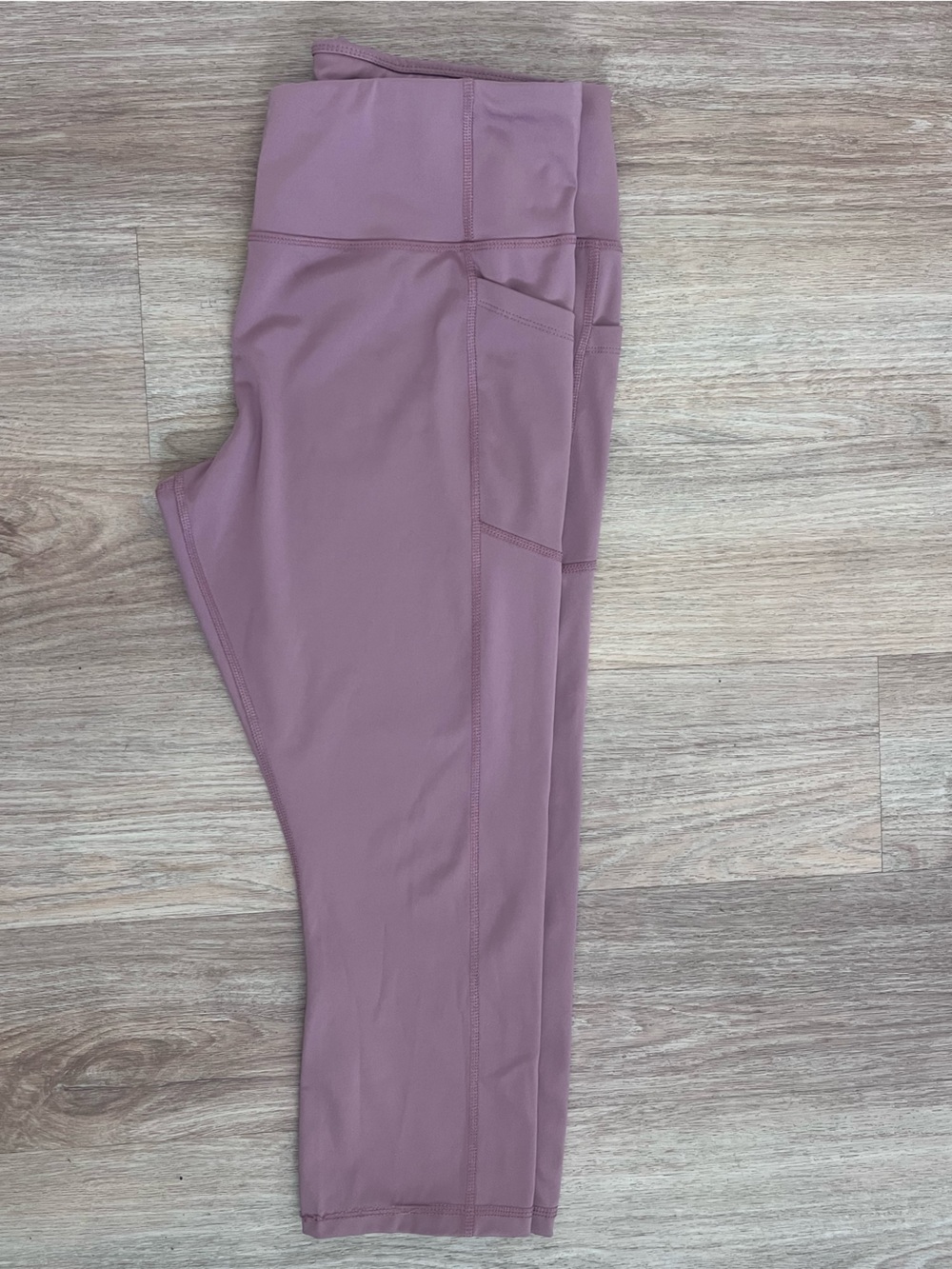 Avia High-Waisted Capri Leggings with Pocket Dusty Rose Size XL (16-18)